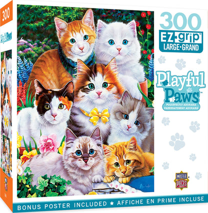 MasterPieces 300 Piece EZ Grip Jigsaw Puzzle - Purrfectly Adorable - 18"x24"