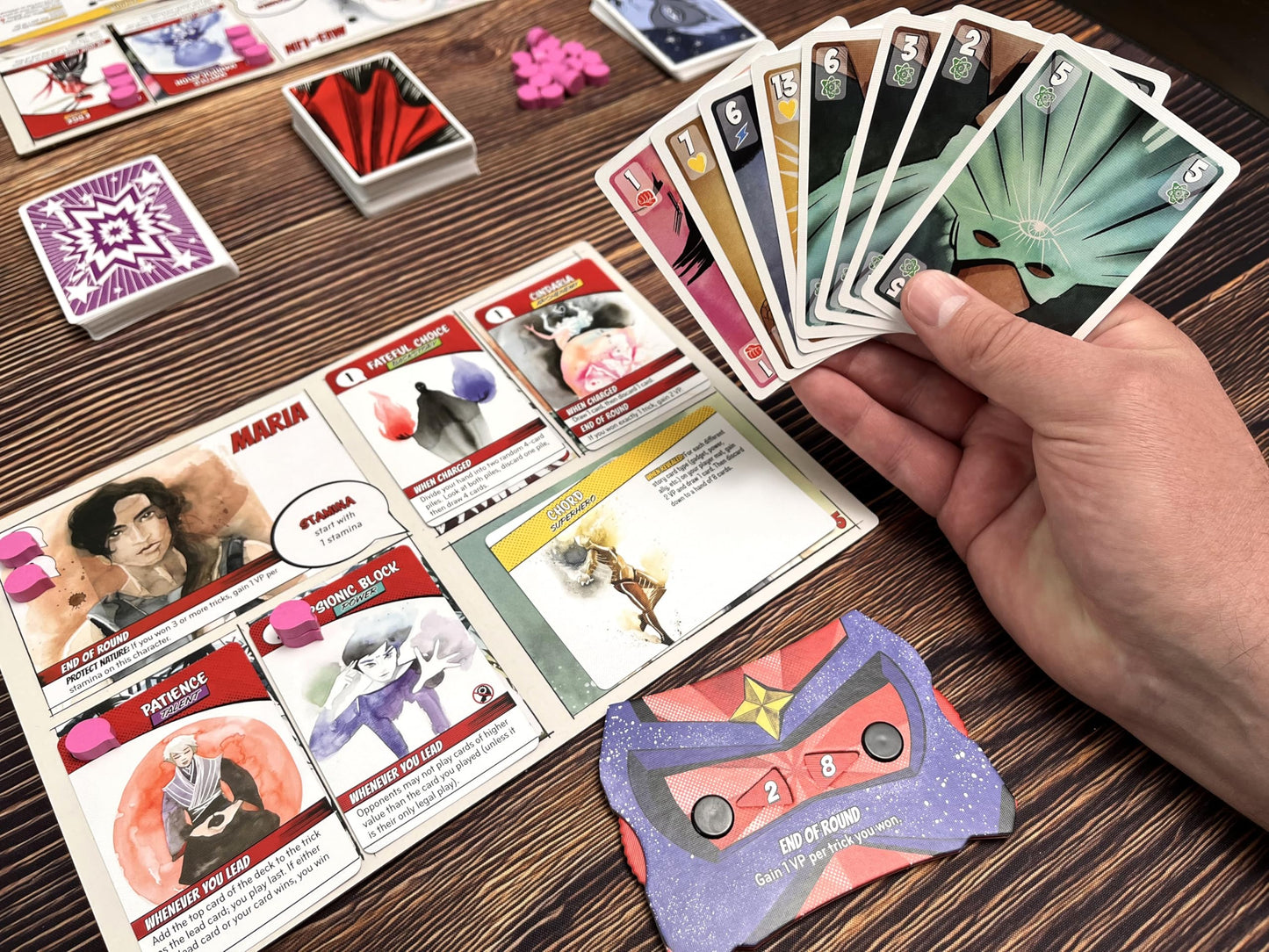 Stonemaier Games: Origin Story by Jamey Stegmaier & Pete Wessinger | A Trick-Taking Strategy Board Game About Creating Superheroes or Supervillains