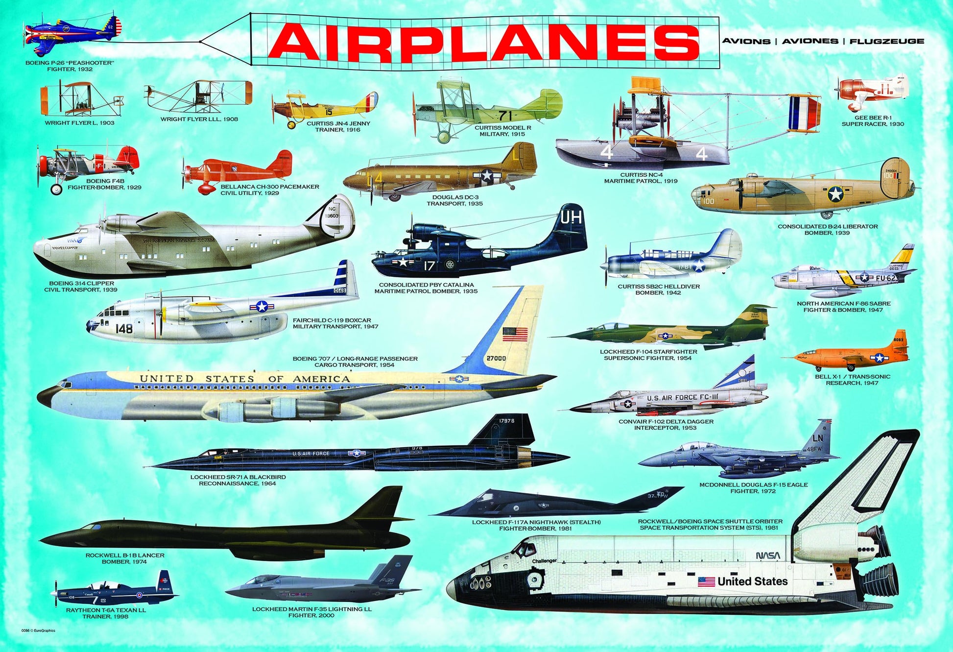 Airplanes 100 Piece Jigsaw Puzzle