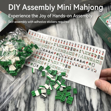 Easytoday 136 Mini Engraved Mahjong Tiles -Green or White, Perfect for Home, Travel & Game Night (mini)