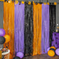LOLStar Halloween Orange Purple Black Foil Fringe Curtains 3 Pack