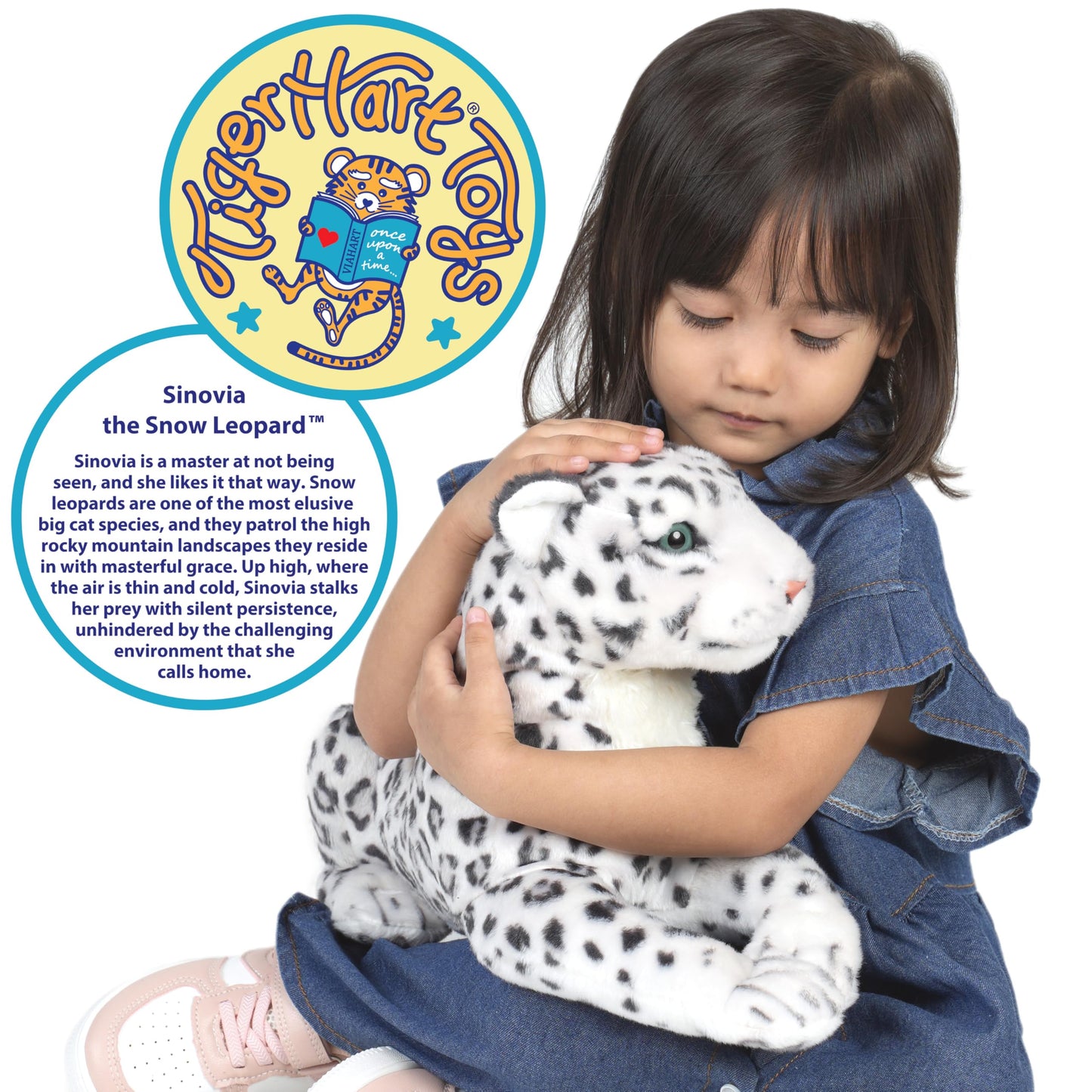 TigerHart Sinovia The Snow Leopard - Squeeze Me! - 17 Inch Stuffed Animal Plush
