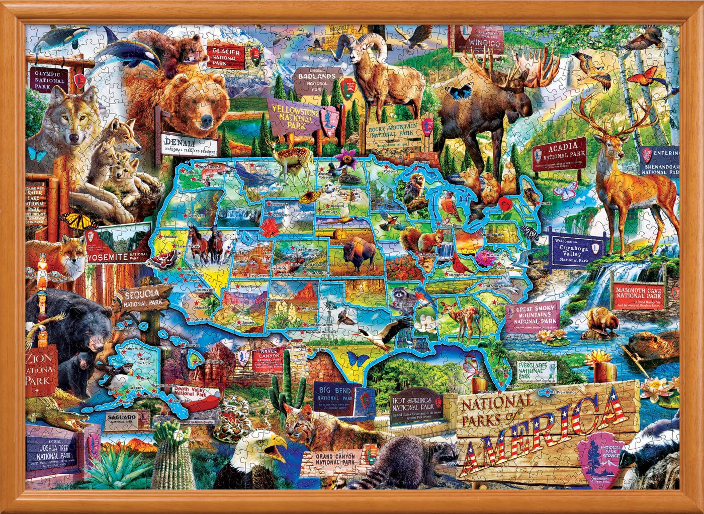 MasterPieces - 1000 Piece Jigsaw Puzzle, National Parks of America, Fun for Adults, Family, Kids 19.25"x26.75"