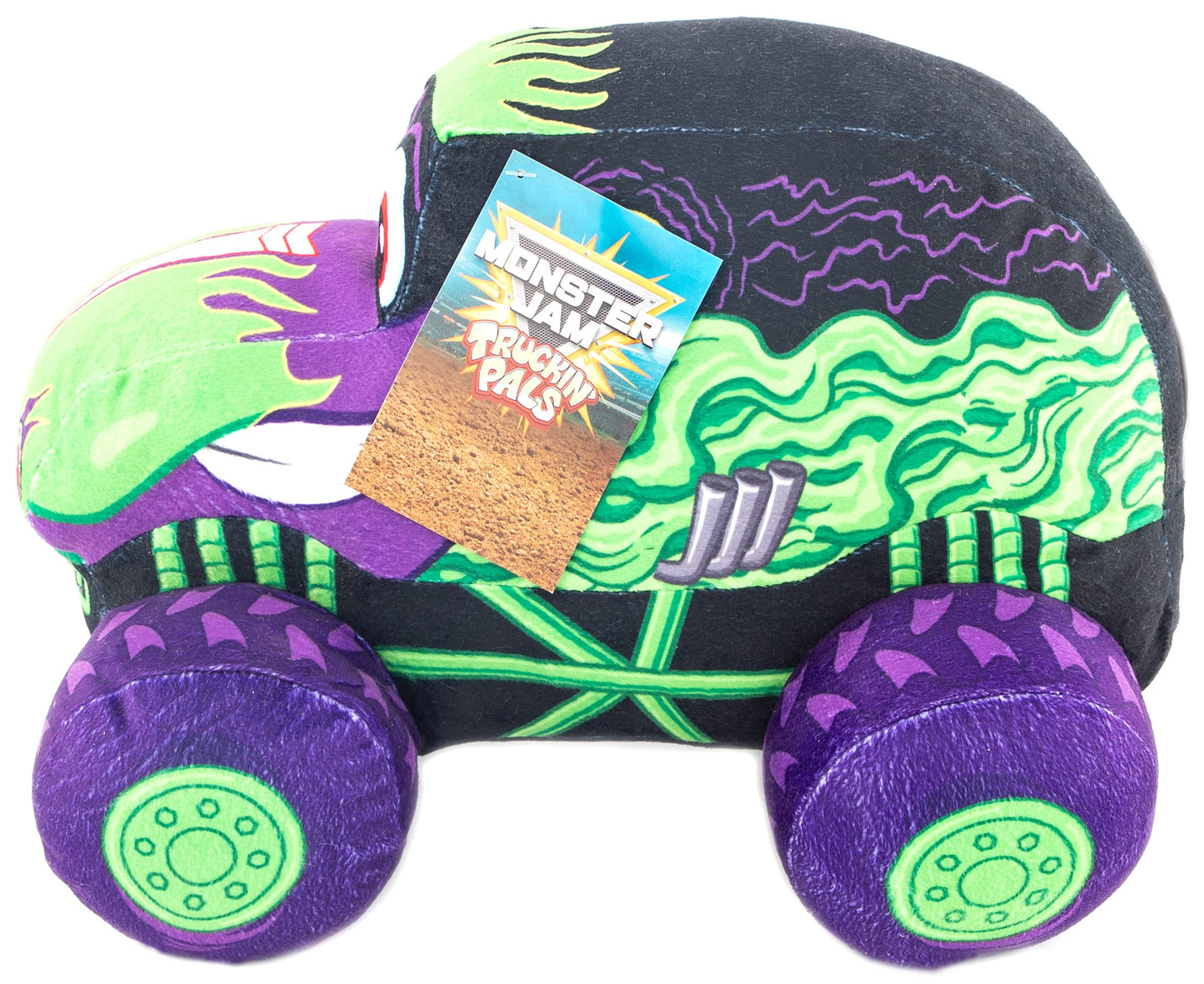 Jay Franco Monster Jam Truckin' Pals Grave Digger Pillow Buddy - Super Soft Polyester Microfiber, 13 inches