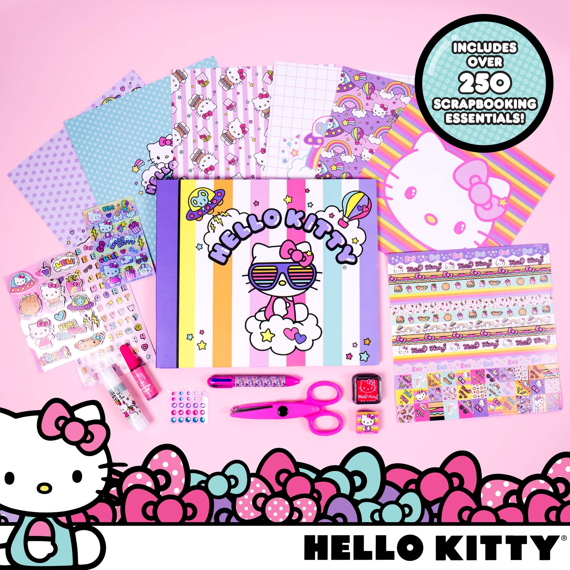 Hello Kitty All-in-One DIY , Design Your Own Scrapbook with Over 250 Essentials, Great Hello Kitty Toys for Weekend Activity, Photo & Keepsake Album
