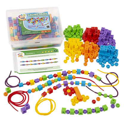 Kids First Math: Lacing Beads Math Kit w/Activity Cards | Develop Skills in Counting, Sorting, Sequencing, Pattern Recognition | Visual Hands-on Math