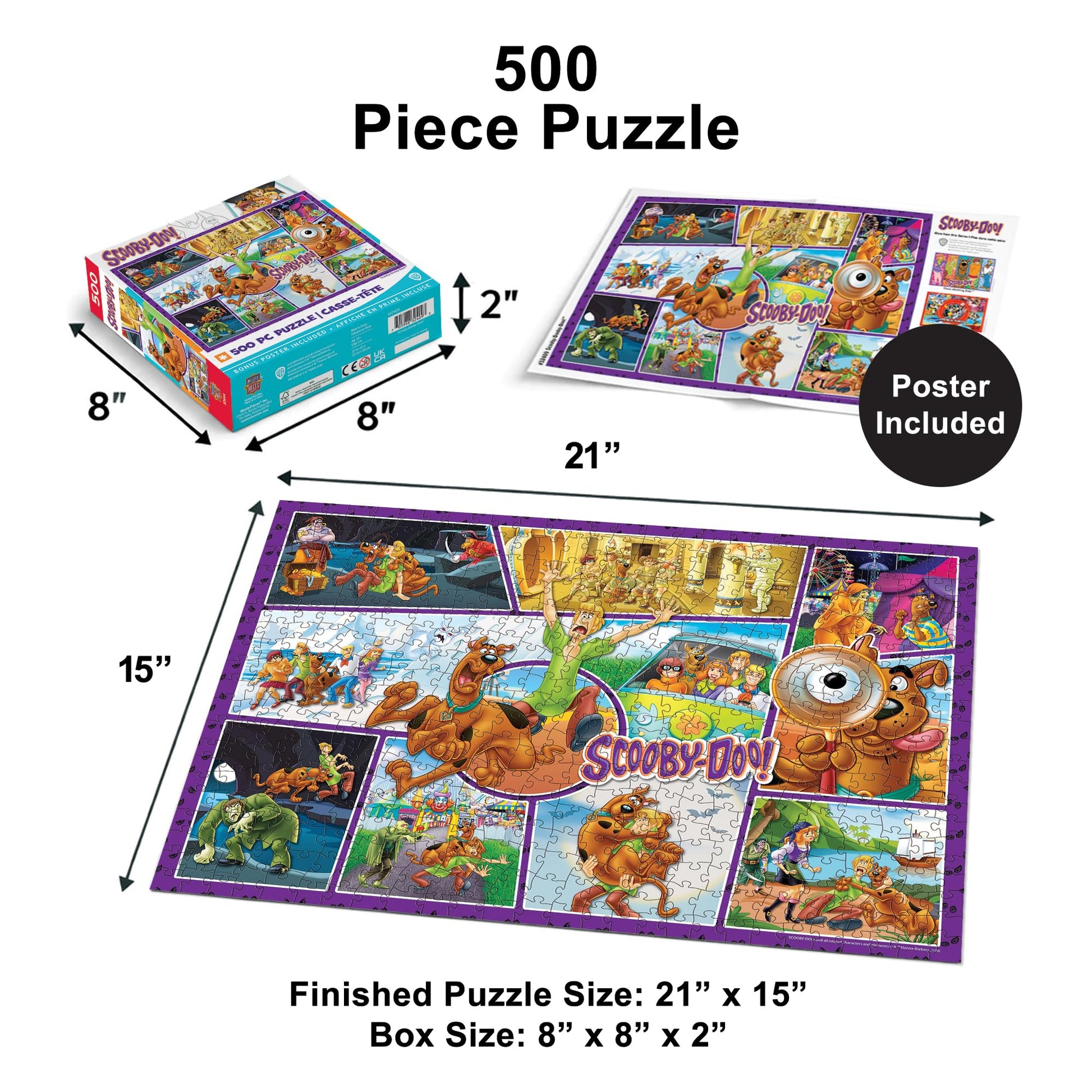 MasterPieces 500 Piece Jigsaw Puzzle for Adults and Family - Scooby-Doo! - 15"x21"