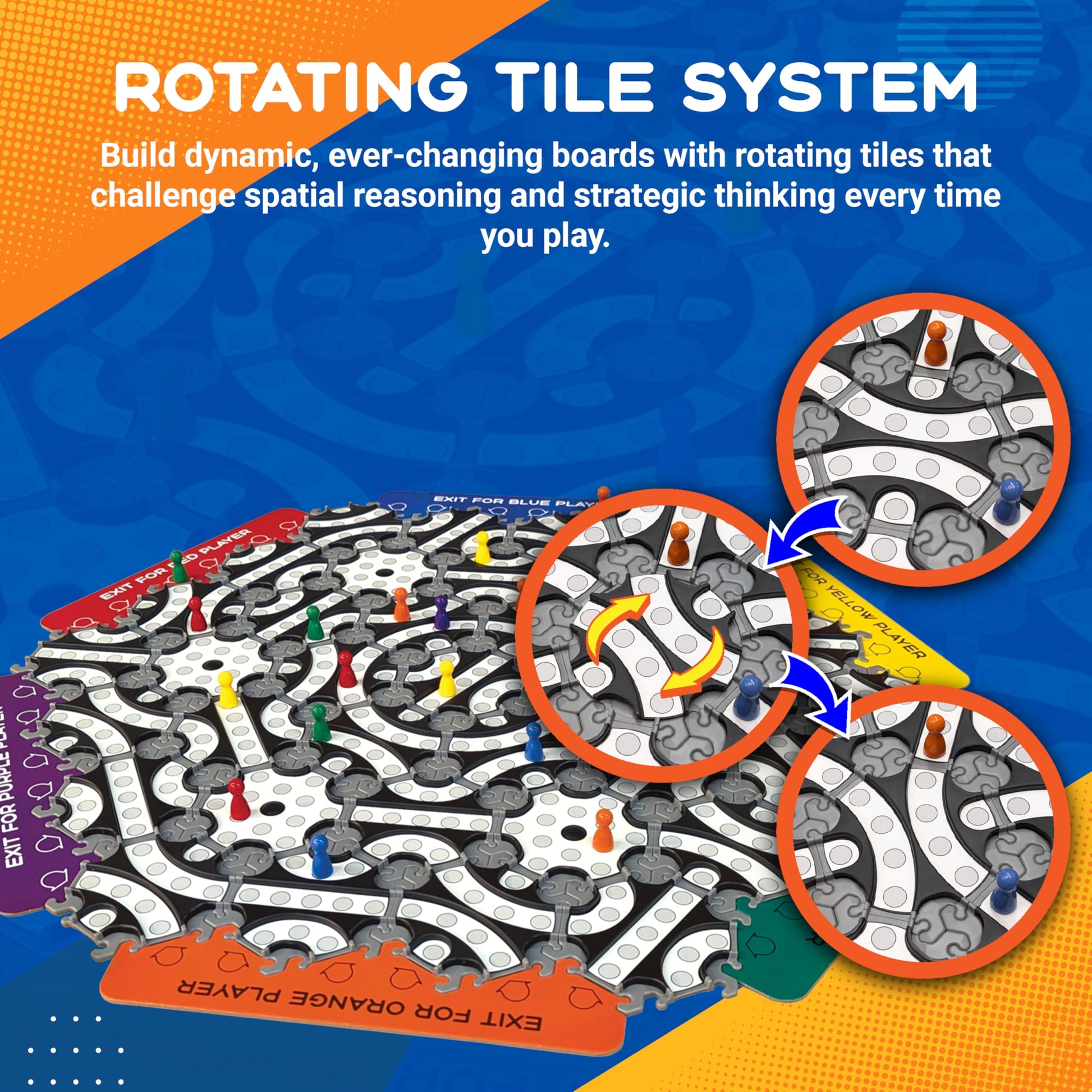 HexPath 7-in-1 Modular Strategy Board Game (1-6 Players) | 7+ Years | 15 min Playtime | Perfect Board Game for a Family Game Night | Best for Kids