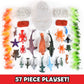 Sunny Days Entertainment Sea Creature Bucket - 56 Piece Toy Play Set for Kids | Aquatic Animals Plastic Figures Playset with Storage Bucket