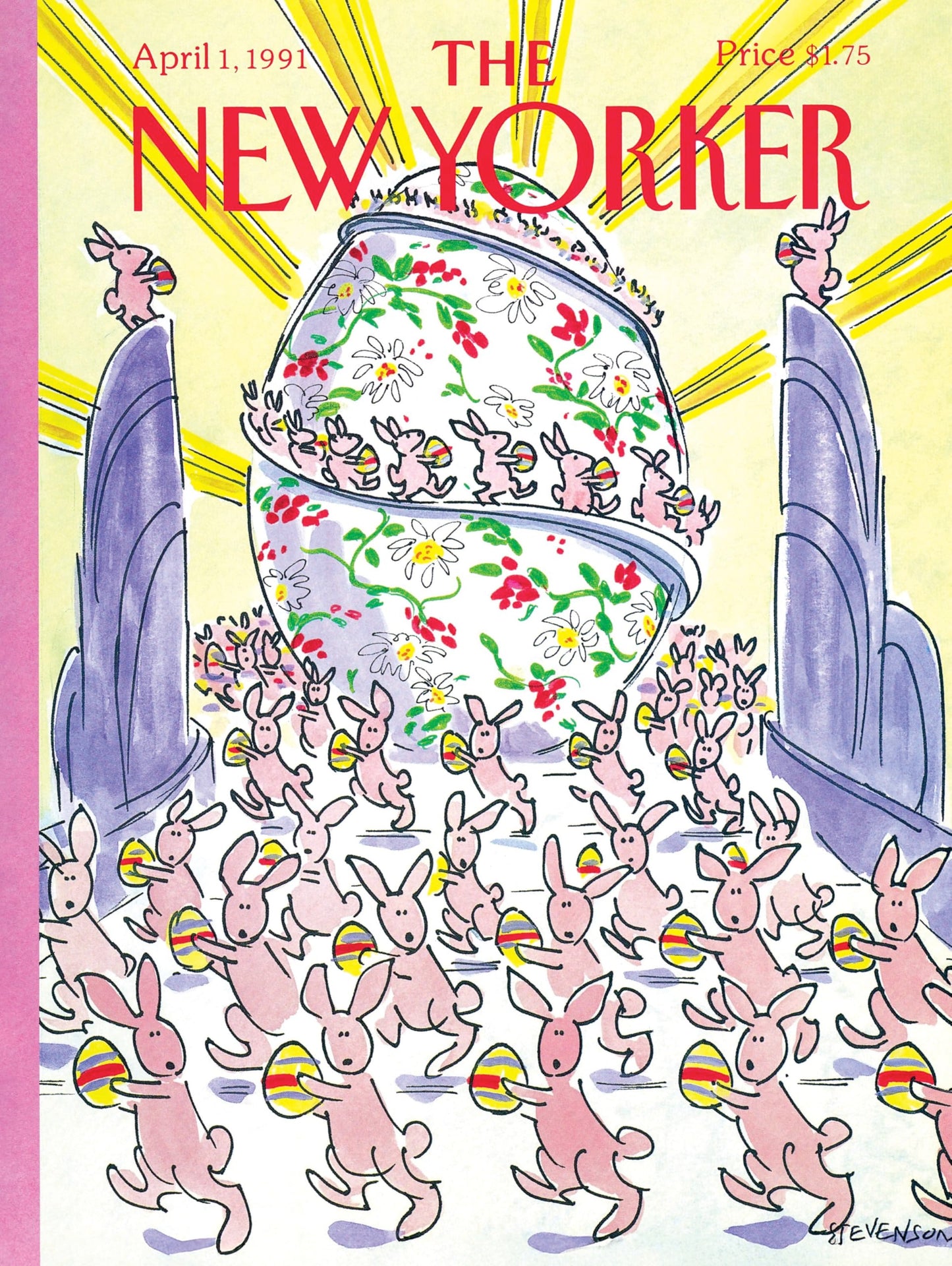 New York Puzzle Company - New Yorker Bunny Brigade - 500 Vintage Easter Piece Jigsaw Puzzle by James Stevenson