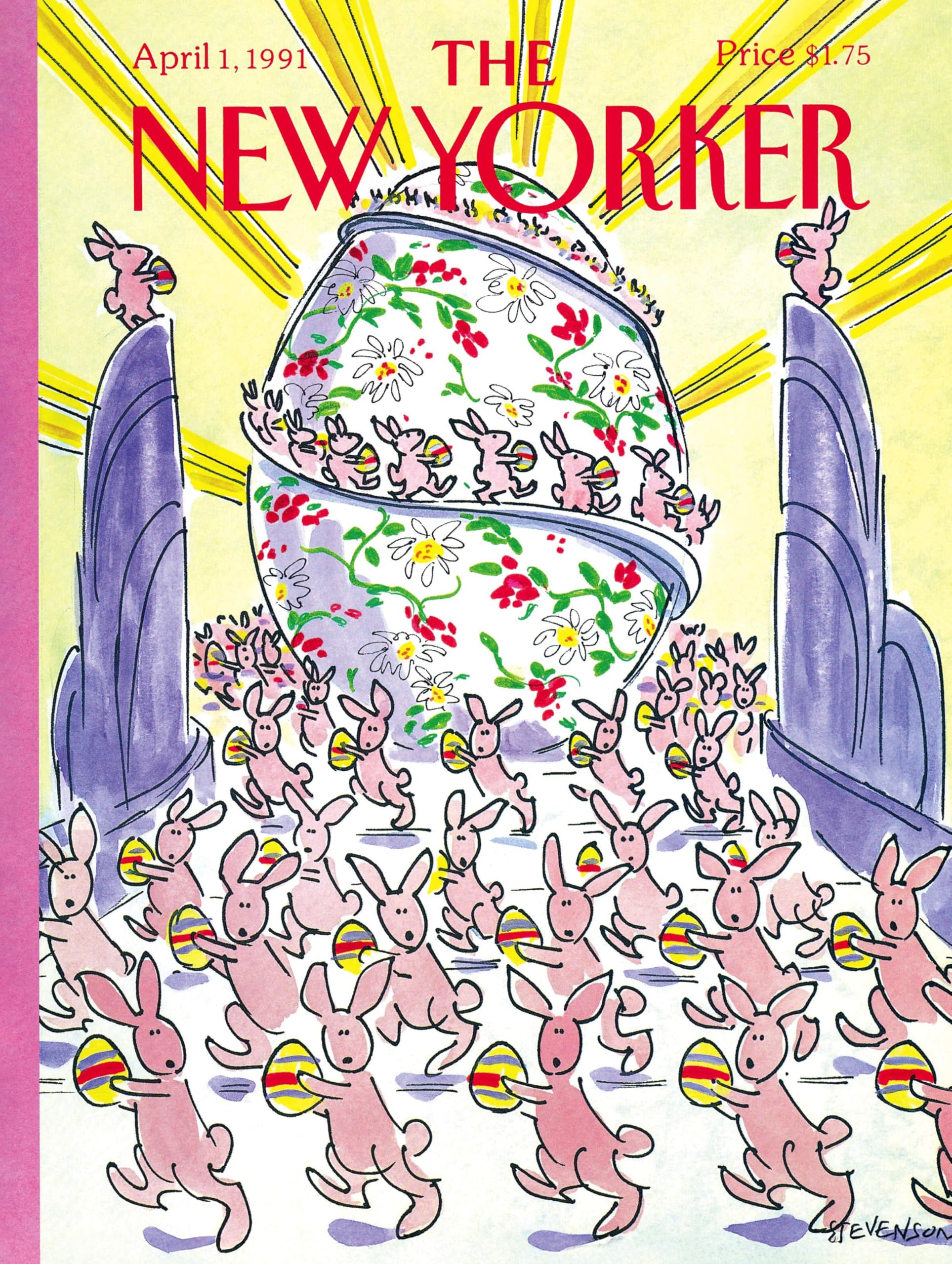 New York Puzzle Company - New Yorker Bunny Brigade - 500 Vintage Easter Piece Jigsaw Puzzle by James Stevenson