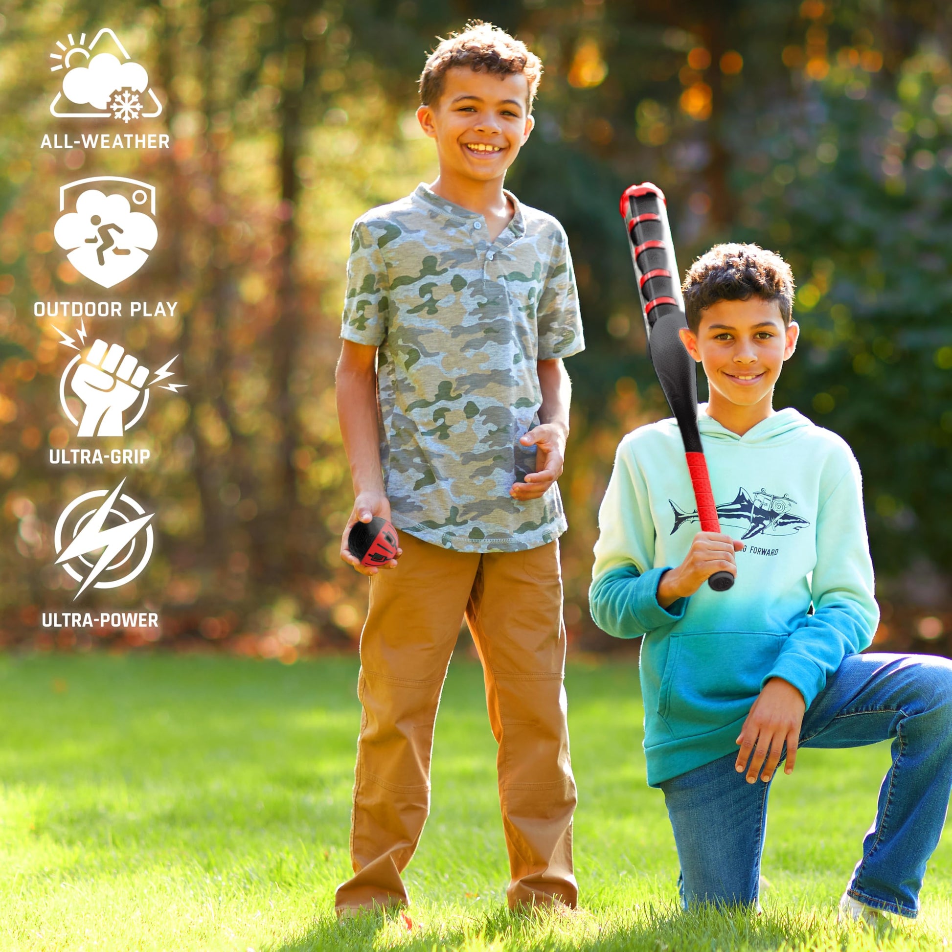 Franklin Sports Nerf Power Blast Plastic Baseball Bat + Ball Set