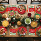 100 Pcs Merry Christmas Plates and Napkins Sets - Cute Winter Christmas Round Tableware, Disposable Chrismas Paper Plates and Napkins Forks for Xmas