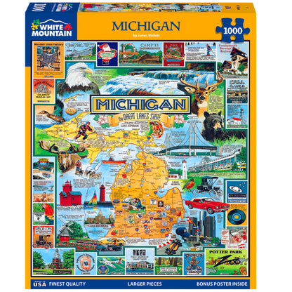 White Mountain Puzzles Best of Michigan - 1000 Piece Jigsaw Puzzle