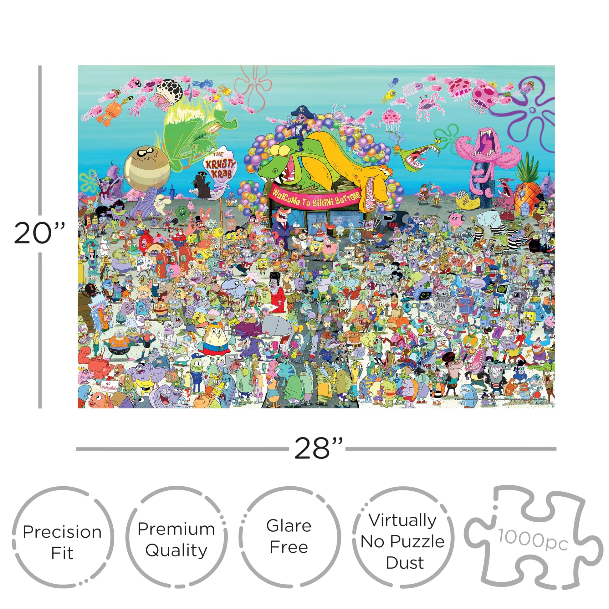 AQUARIUS Spongebob 25th Anniversary Bikini Bottom 1000 Piece Jigsaw Puzzle