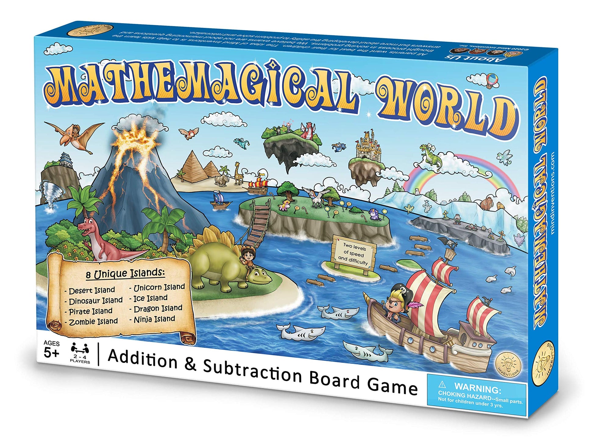 Mathemagical World - Addition & Subtraction Math Board Game for Kids, 2-4 players, Ages 5+ and Perfect for Homeschool, Kindergarten, Pre-k, and Gifted