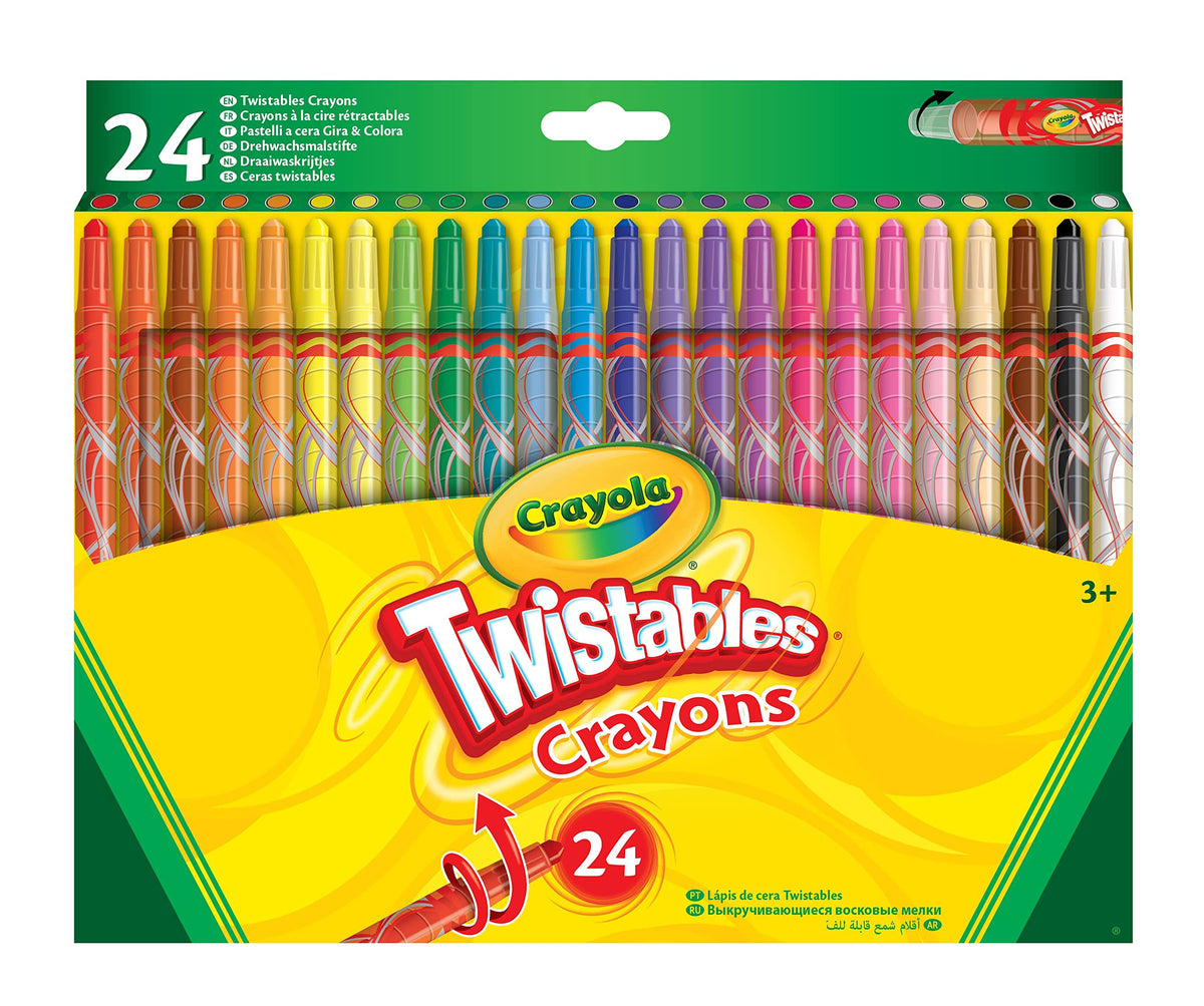 Crayola Twistables Colouring Crayons - Assorted Colours (Pack of 24), Simply Twist for More Colouring Fun - No Need to Sharpen! Ideal for Kids Aged 3+