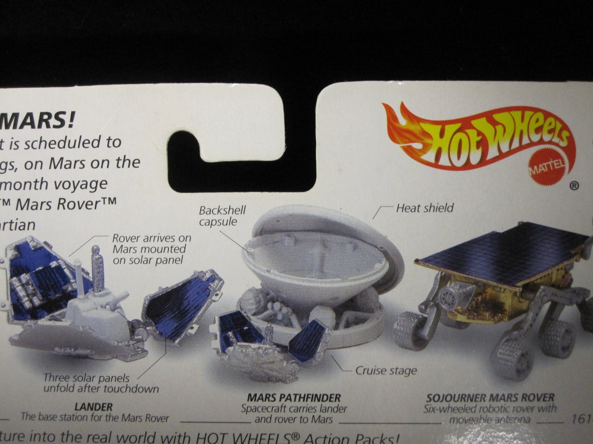 Hot Wheels JPL Sojourner Mars Rover Action Pack with Mission Accomplished July 4, 1997 Limited Edition 1:64 Scale Die Cast Play Set