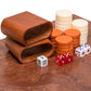 Yellow Mountain Imports Wooden Inlaid Rosewood Backgammon Game Set - Knoll - with Acrylic Playing Pieces & Wooden Dice Cups, 19-inch Board