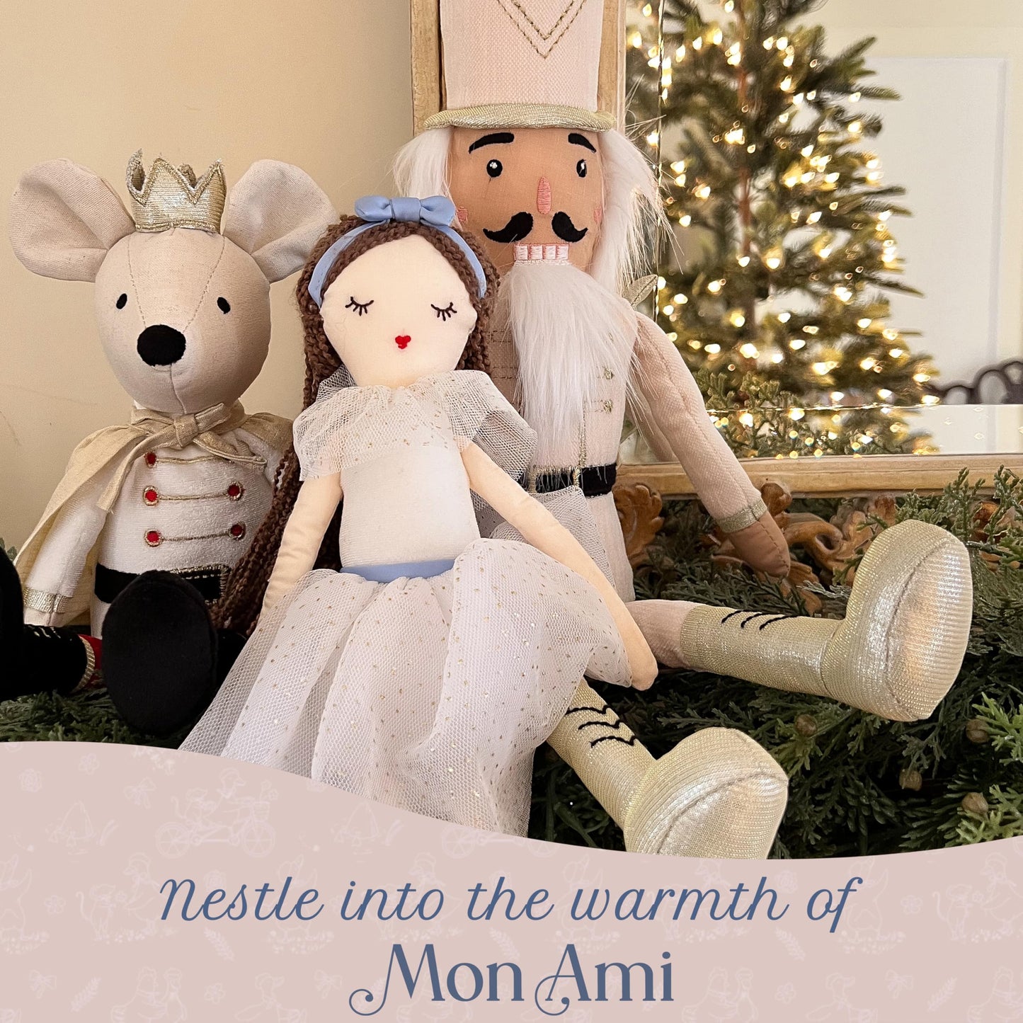 MON AMI Clara The Ballerina 15-Inch Plush Doll, Soft Stuffed Doll Gift