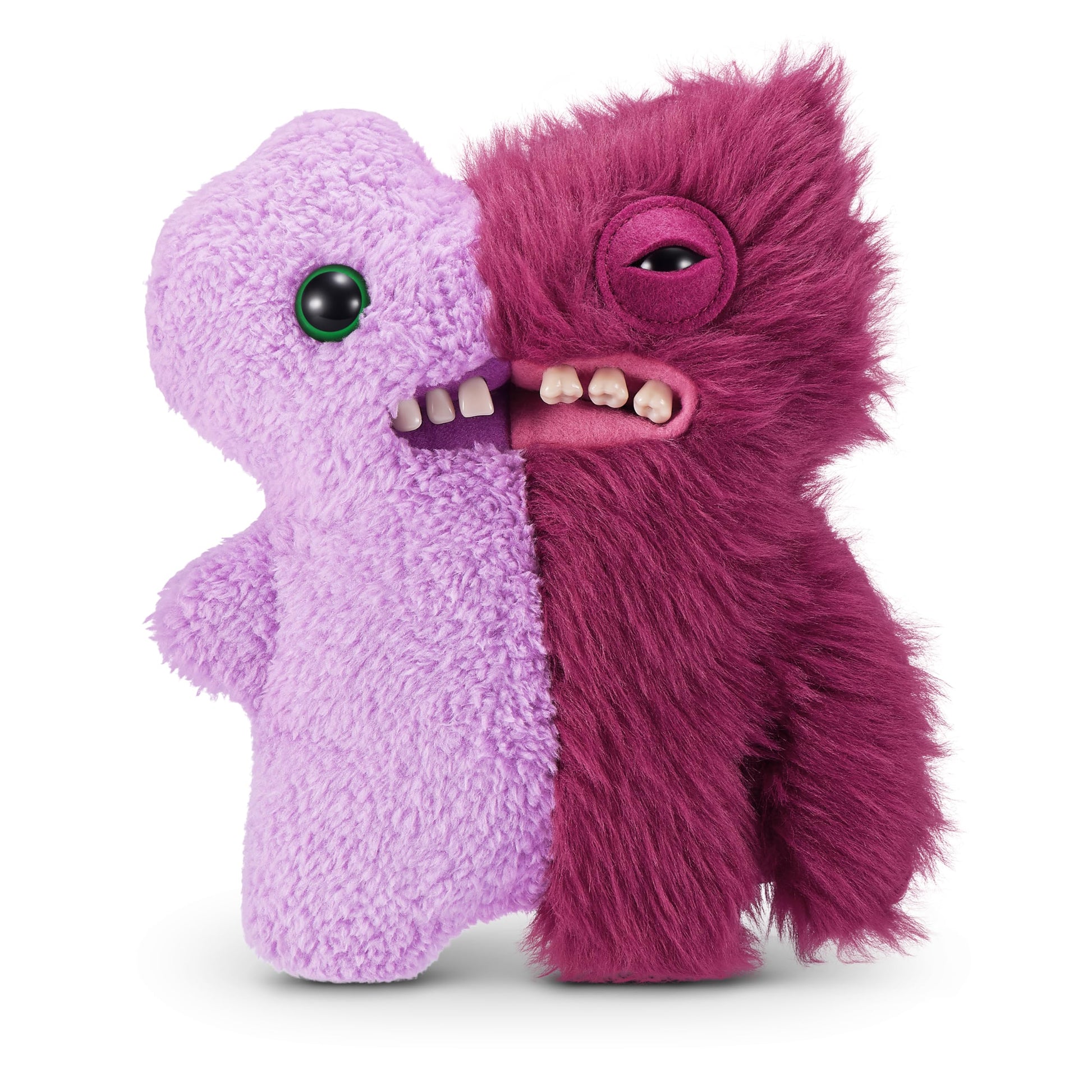 Fuggler Misfit Monsters 23 cm Series 1 by Zuru, Funny Ugly Monster Plush Toy (Gaptooth Mcgoo & Wide Eyed Lilac and Red)