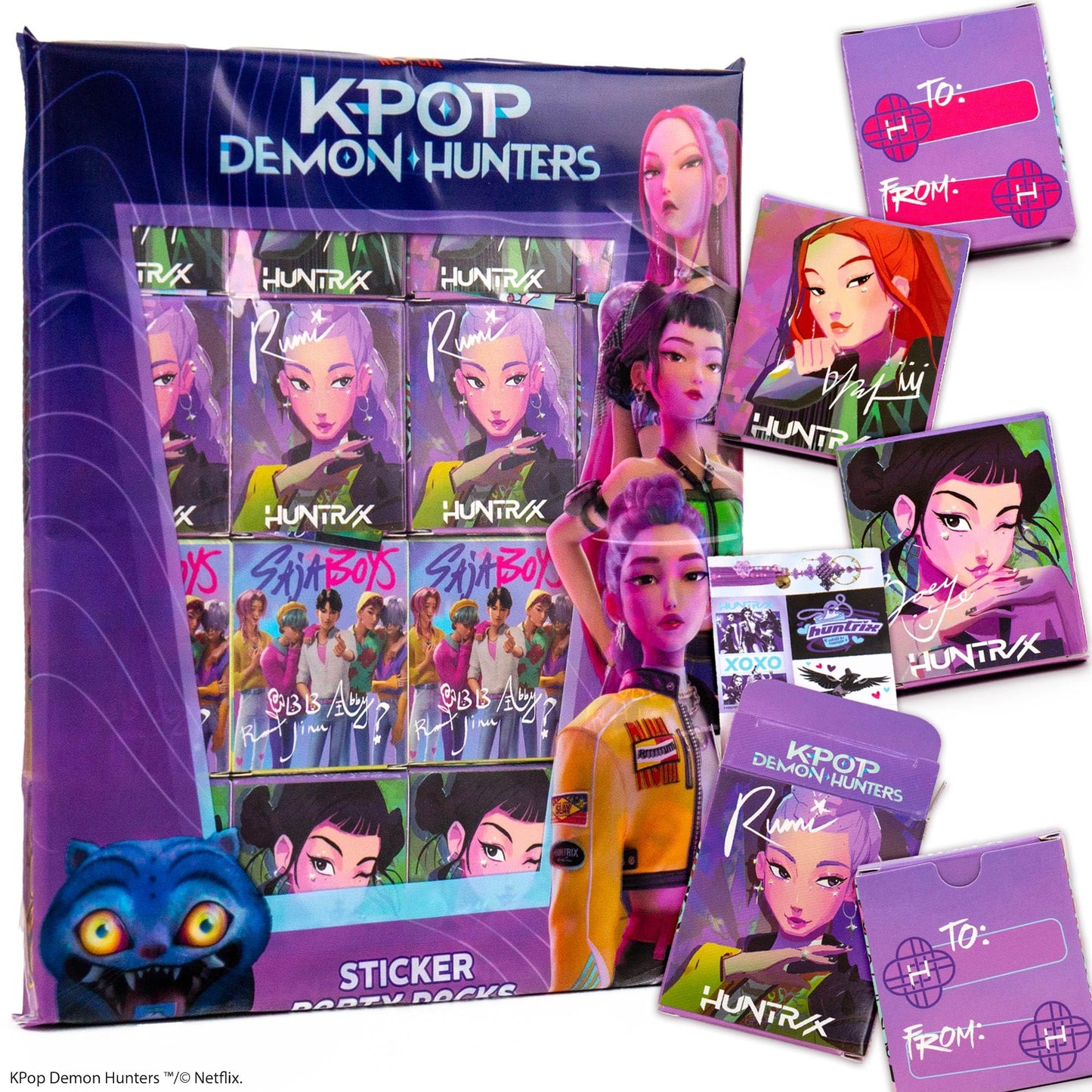 Kpop Demon Hunters™ Sticker Party Packs - 16 Boxes with 5 Stickers Each, Great Kpop Demon Hunters Party Favors, Valentine's Day, Kids Birthday Gifts