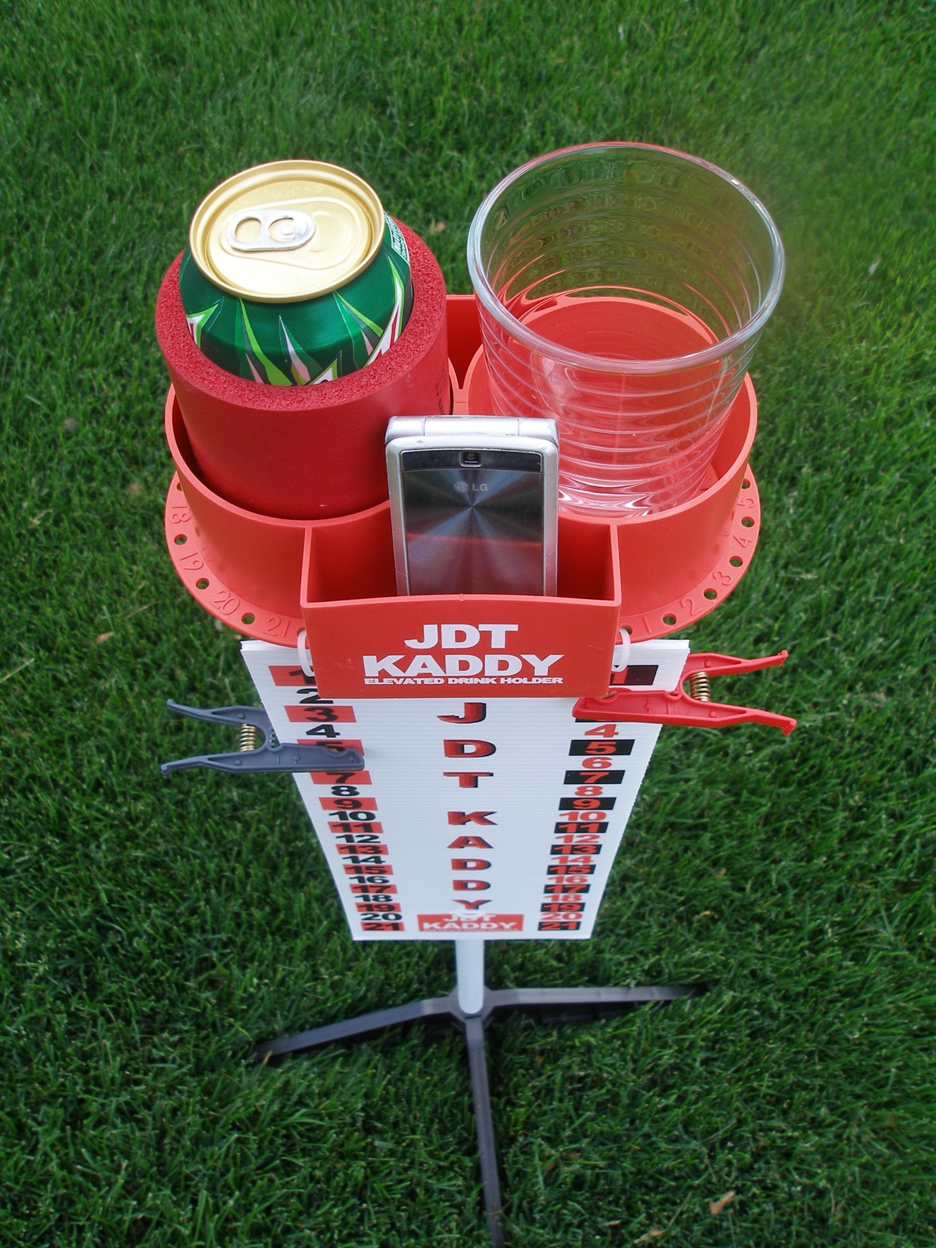 JDT Kaddy Elevated Drink Holders (Set of 2) - with Tournament Scoreboard.