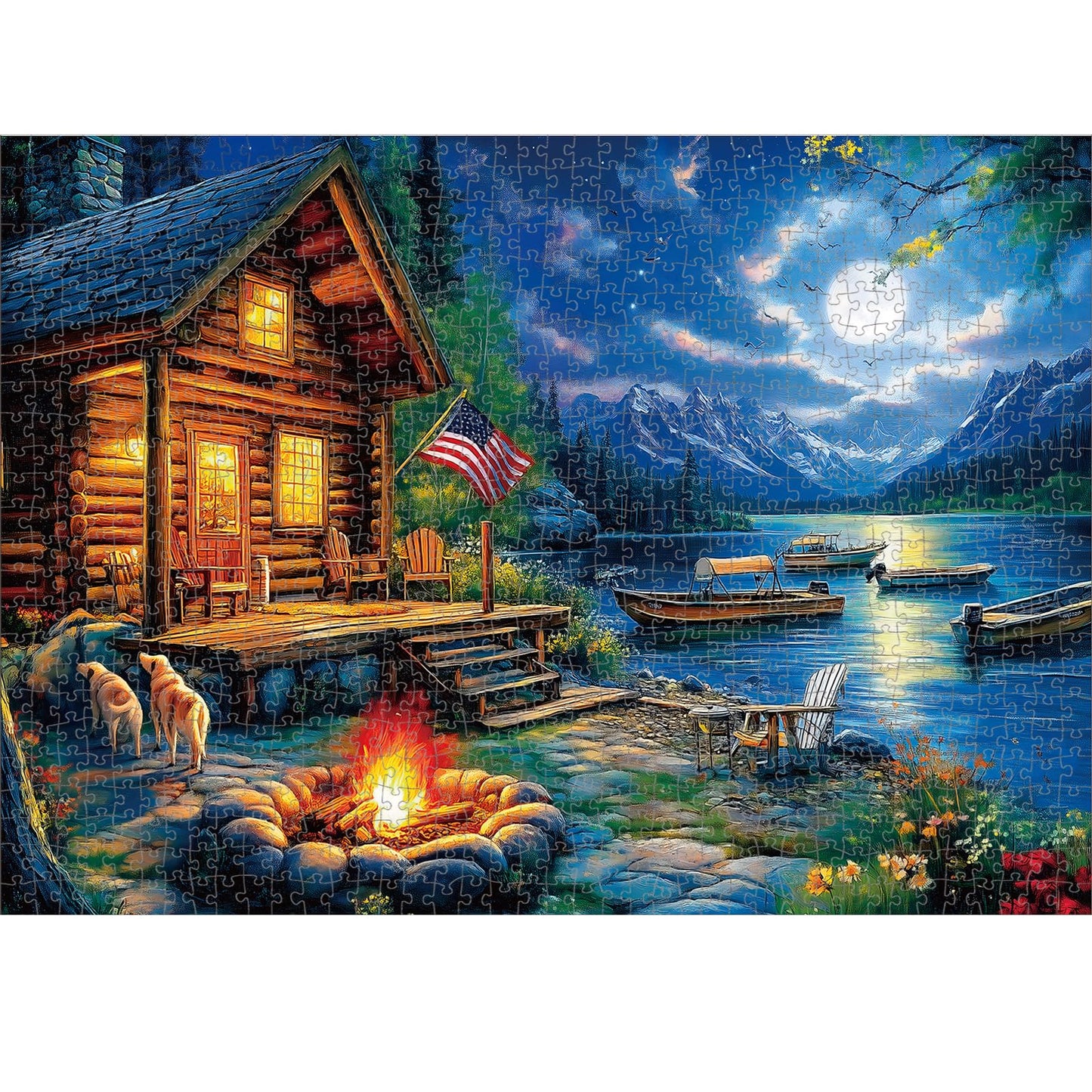 1000 Piece Puzzle for Adults, 20 x 27 inches Jigsaw Puzzles - Moonlit