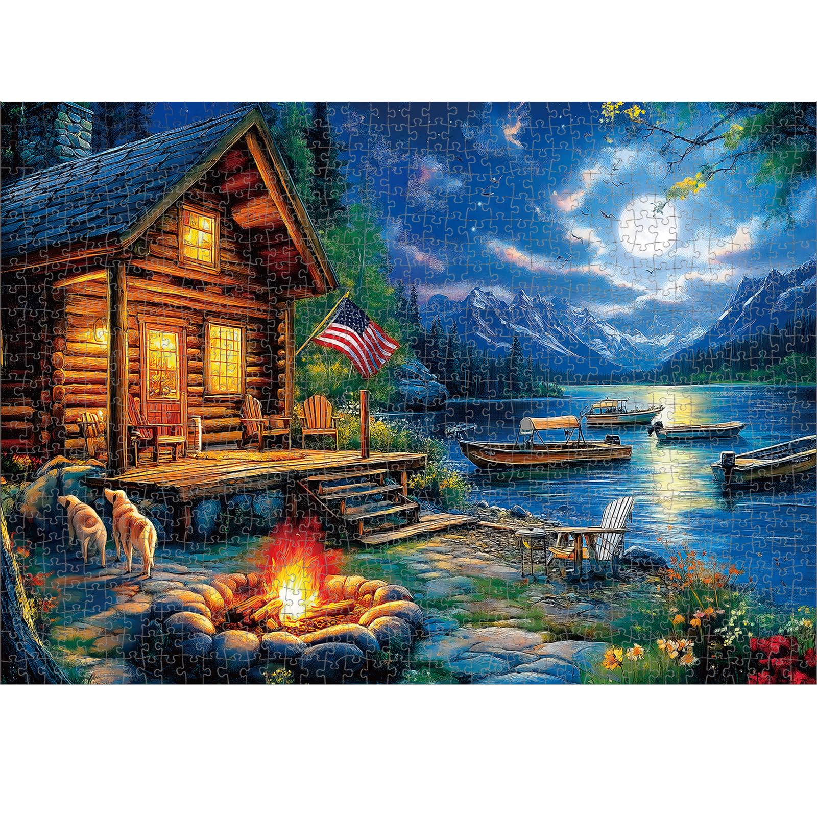 1000 Piece Puzzle for Adults, 20 x 27 inches Jigsaw Puzzles - Moonlit