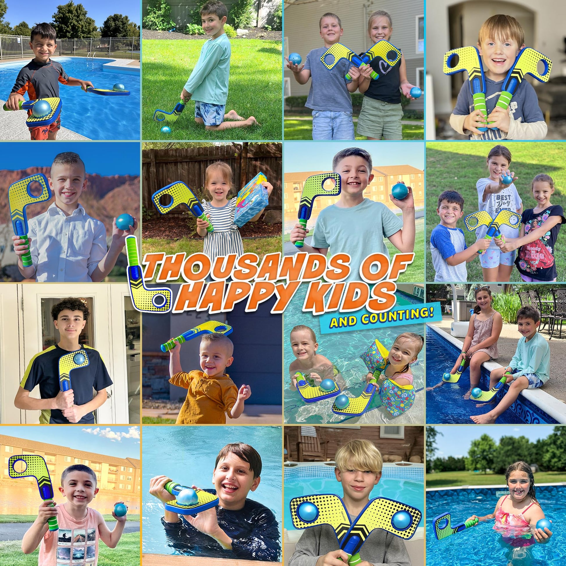 Aqua Hockey Sticks Pool Games - Pool Toys for Kids & Hockey Gifts for Boys - Water Toys Knee Sticks Set Beach Games - Pool Gifts for Boys & Girls