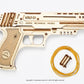 UGEARS Wolf-01 Handgun 3D Wooden Puzzles for Adults - Wooden Model Kits for Adults Rubber Space Band Handguns Mechanical Handgun Models Wood Puzzle