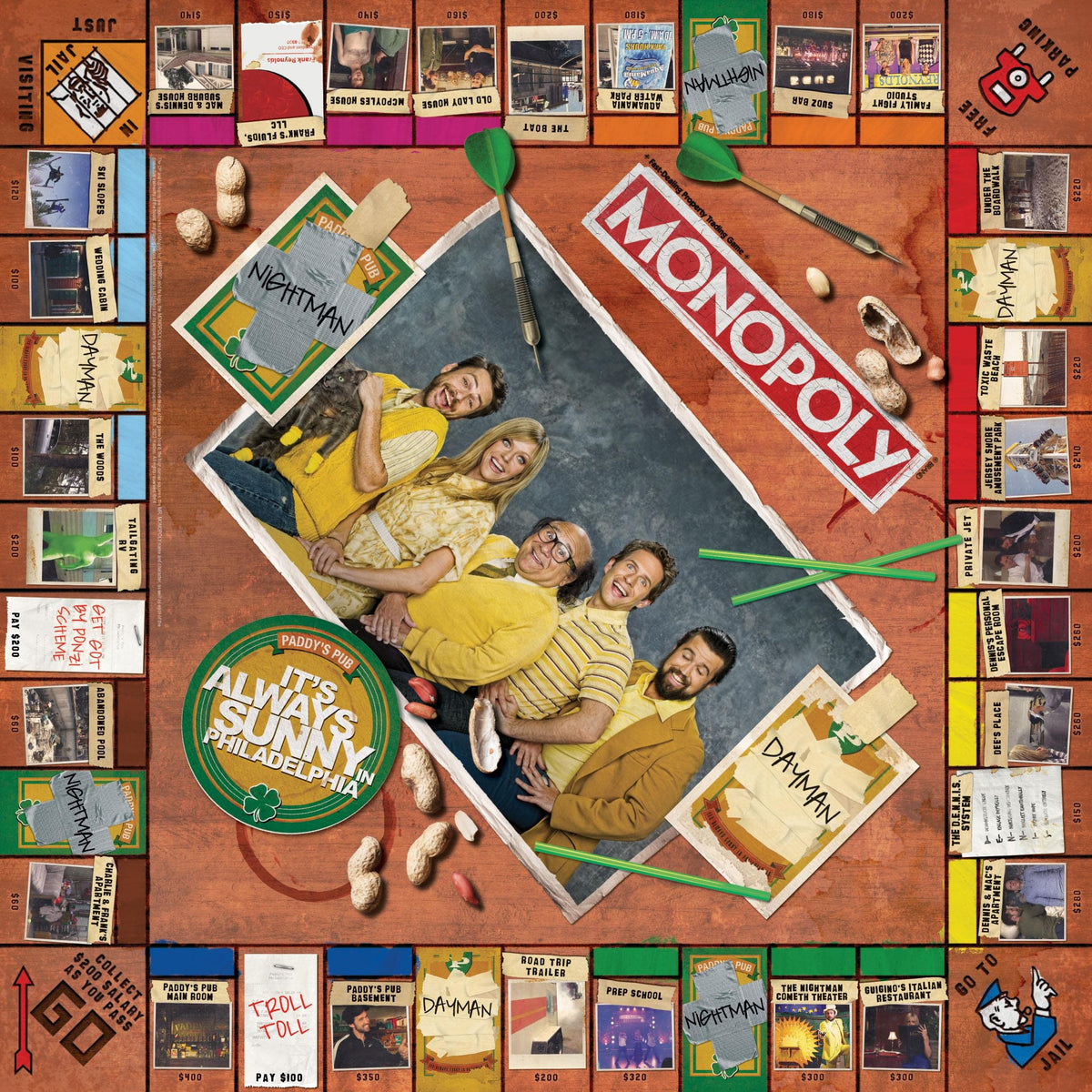 Monopoly It’s Always Sunny in Philadelphia | Officially Licensed Monopoly Board Game | Award Winning FX Sitcom
