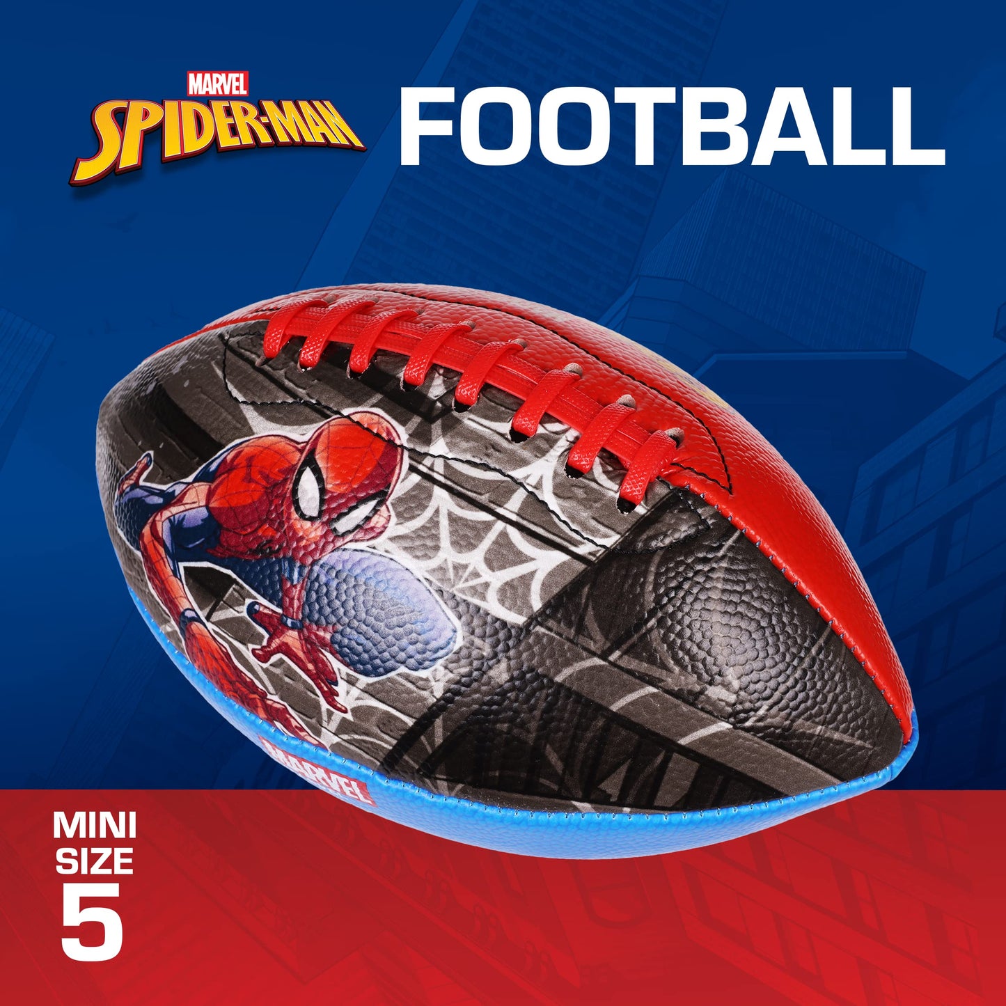 Marvel Avengers Spider-Man Youth Football, Small Mini Peewee Futbol for Kids, Size 5, Red