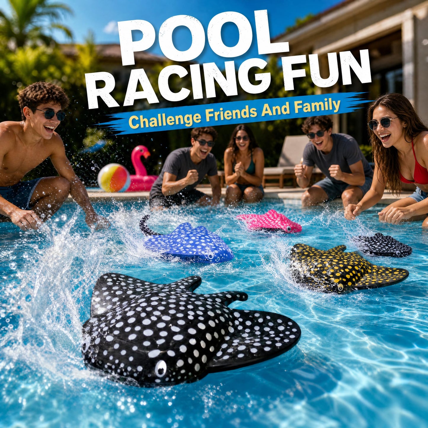FKSWSQY 3D Printed Gliding Manta Ray Pool Toy, Self Swimming Water Toy