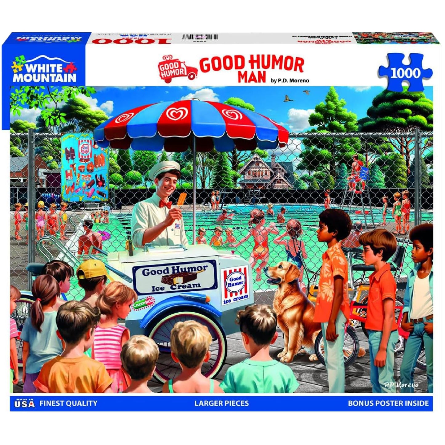White Mountain 1000 Piece Jigsaw Puzzle Summer Ice Cream, Good Humor Man