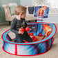 Large Basketball Sport Pop Up Ball Tent with Basketball Hoop and 20 Soft Balls for Toddler Kids, Folds for Easy Storage