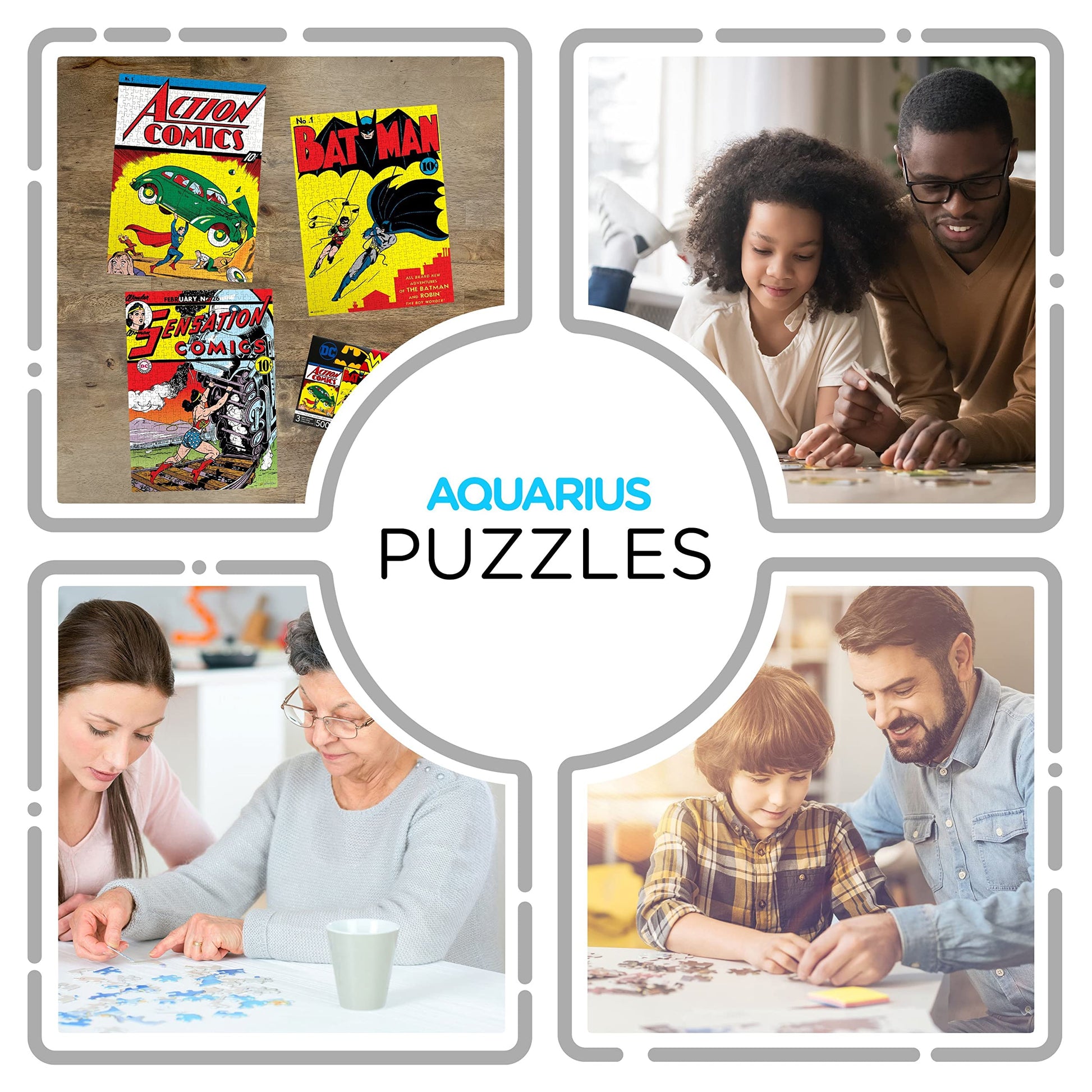 DC Comics 3 x 500 Jigsaw Piece Jigsaw Puzzle Set with Bonus Poster - Superhero Puzzle Pack for Adults, Kids & Families | Superman, Batman & Wonder