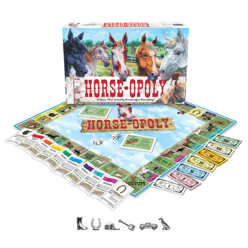 Late for the Sky Horse-Opoly Board Game for Families & Kids, Property Trading Strategy, 2-6 Players, Ages 8+, Educational Horse Breeds, Fast Play