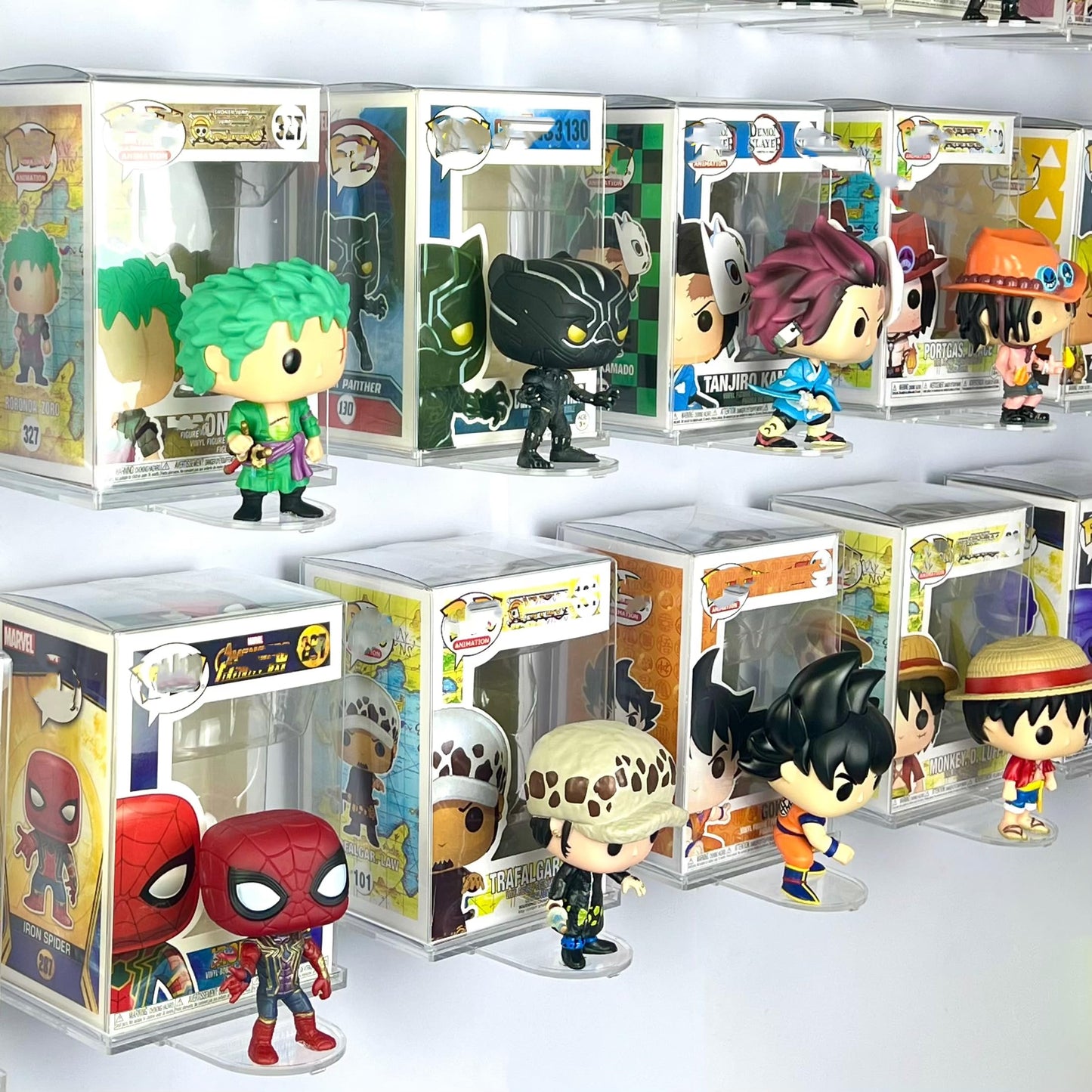 NLDSDSPH 10-Pack Collapsible Acrylic Shelf, Compatible with Funko Pop Figure Collection Case (4.5" x 3.5") Or Display Case for Boxed Characters