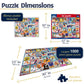 White Mountain 1000 Piece Jigsaw Puzzle Winter Christmas, Ski Stamps