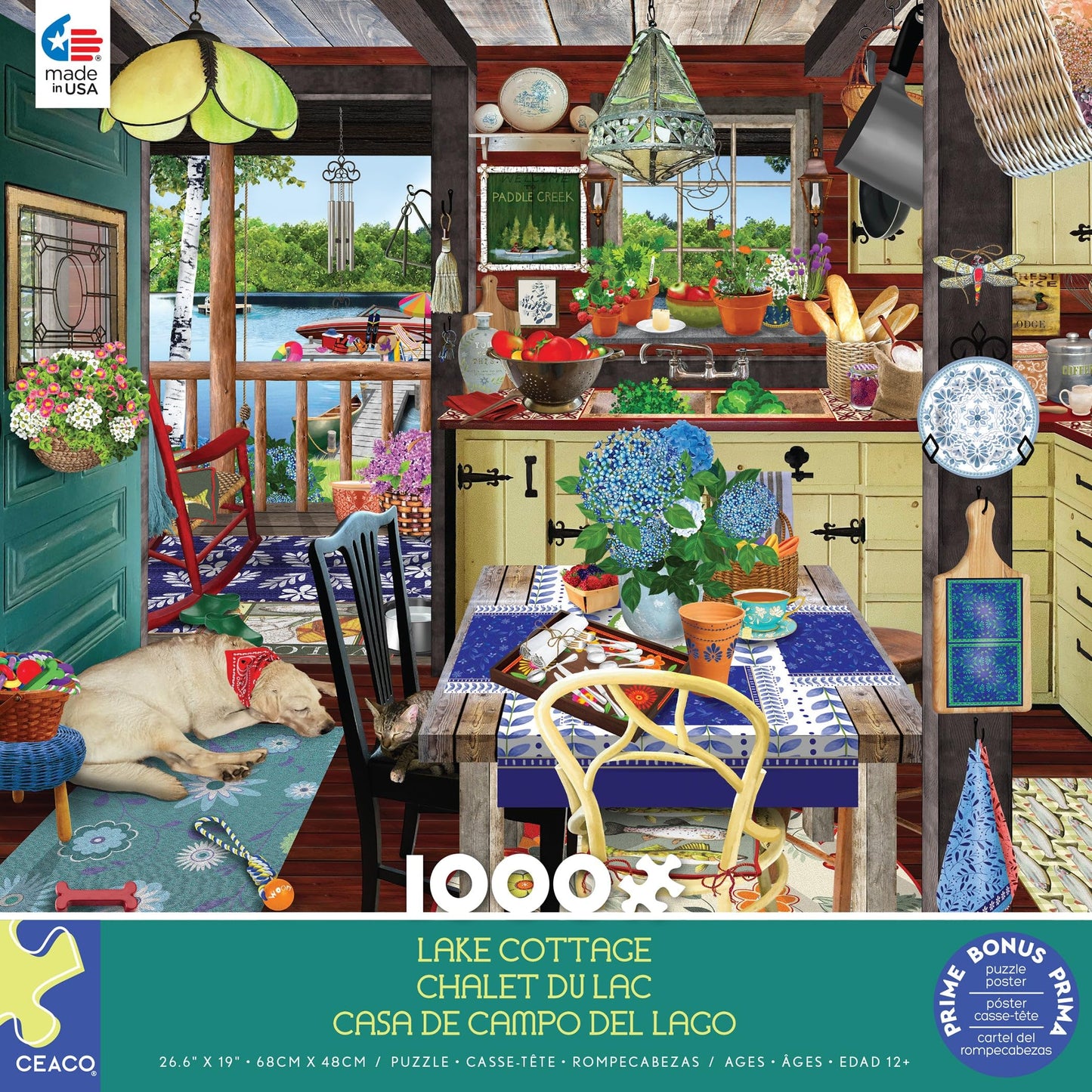 Ceaco - Lake Cottage - 1000 Piece Jigsaw Puzzle for Adults