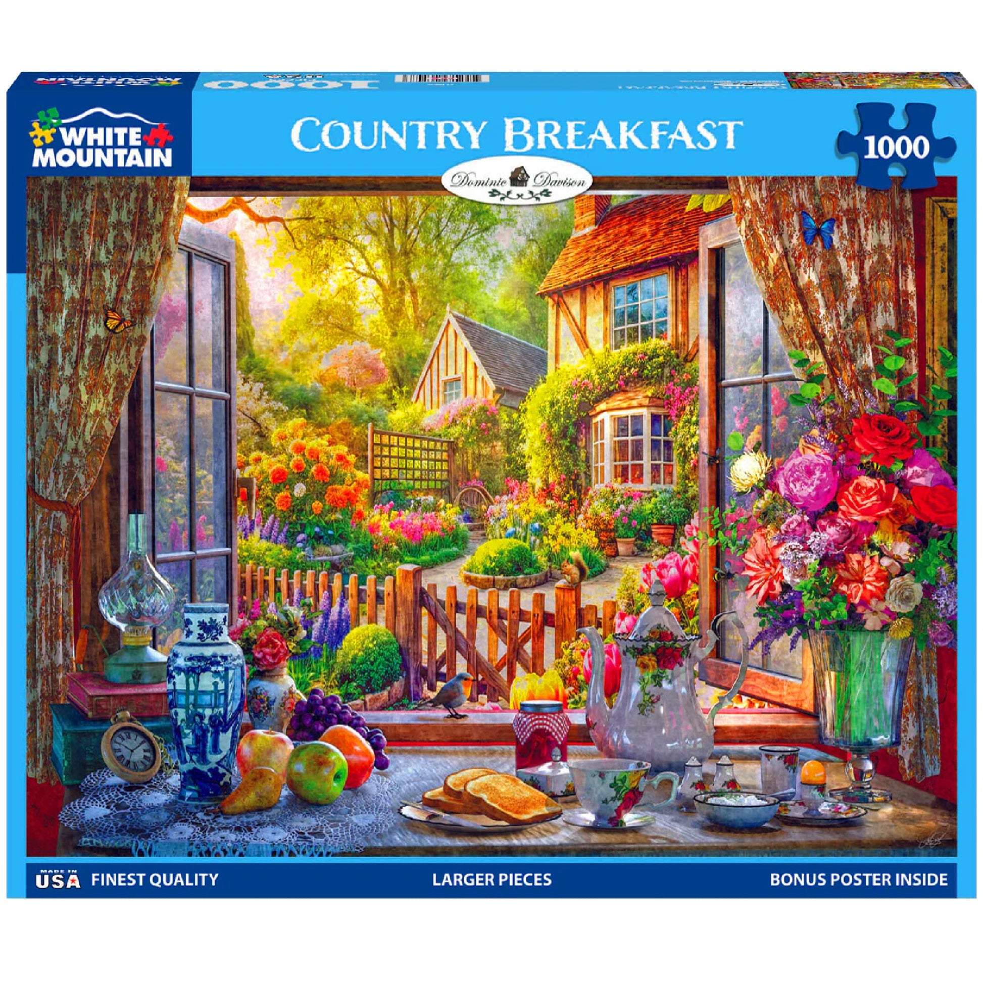 White Mountain 1000 Piece Jigsaw Puzzle Scenic Spring, Country Breakfast