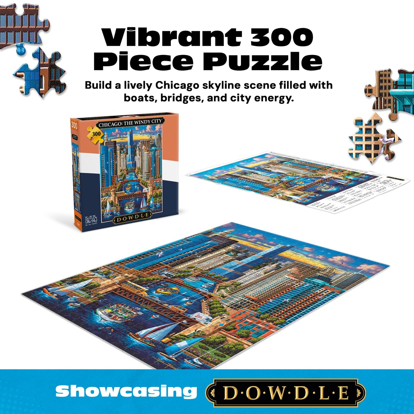 Buffalo Games - Eric Dowdle Chicago The Windy City - 300 Large Piece Puzzle