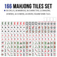 Dolcety American Mahjong Tile Set, 166 White Tiles Mahjong Set,Travel Mahjong Set with Gray Carrying Bag