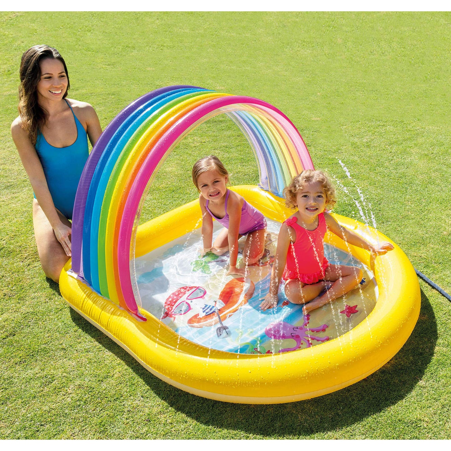 Intex Rainbow Arch Spray Pool, Infltable Kids Pool, for Ages 2+, Multi