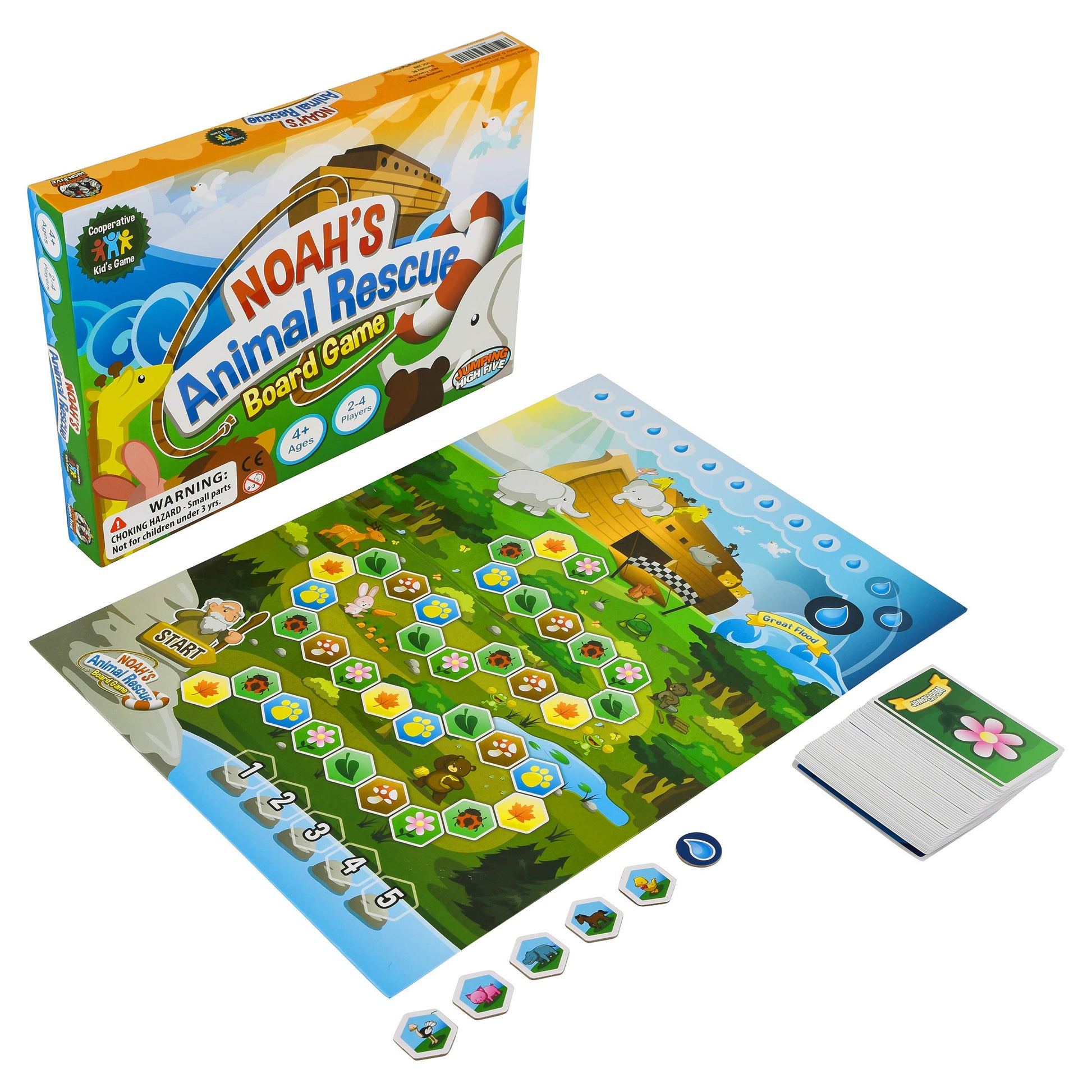 Noah’s Animal Rescue - Cooperative Noah’s Ark Animal Bible Story Board Game for Kids Ages 4+, No Reading Required and Easy to Learn, Perfect