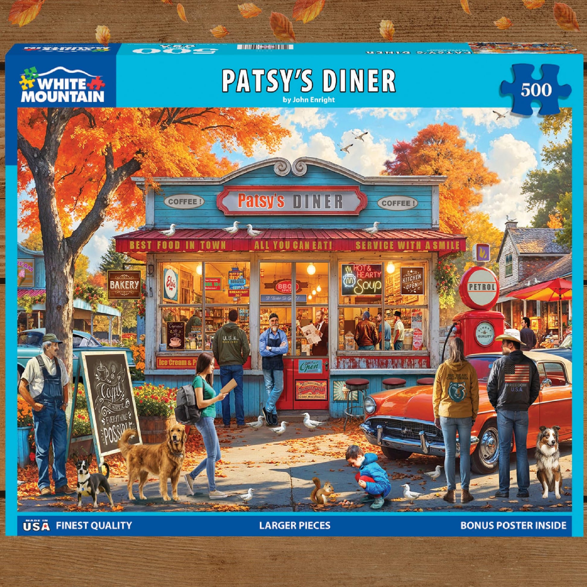 White Mountain 500 Piece Jigsaw Puzzle Retro Autumn, Patsy's Diner