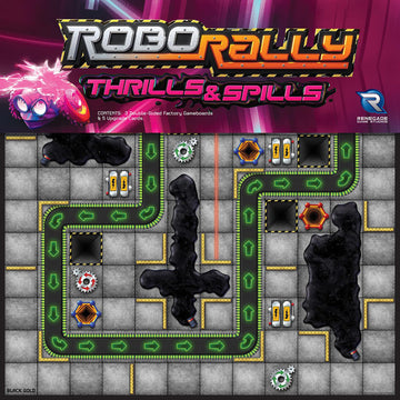Renegade Game Studios Robo Rally Trio Game Expansion - Thrills & Spills Board Game with 3 Factory Gameboards, 5 Upgrade Cards, Ages 12+, 2-6 Players