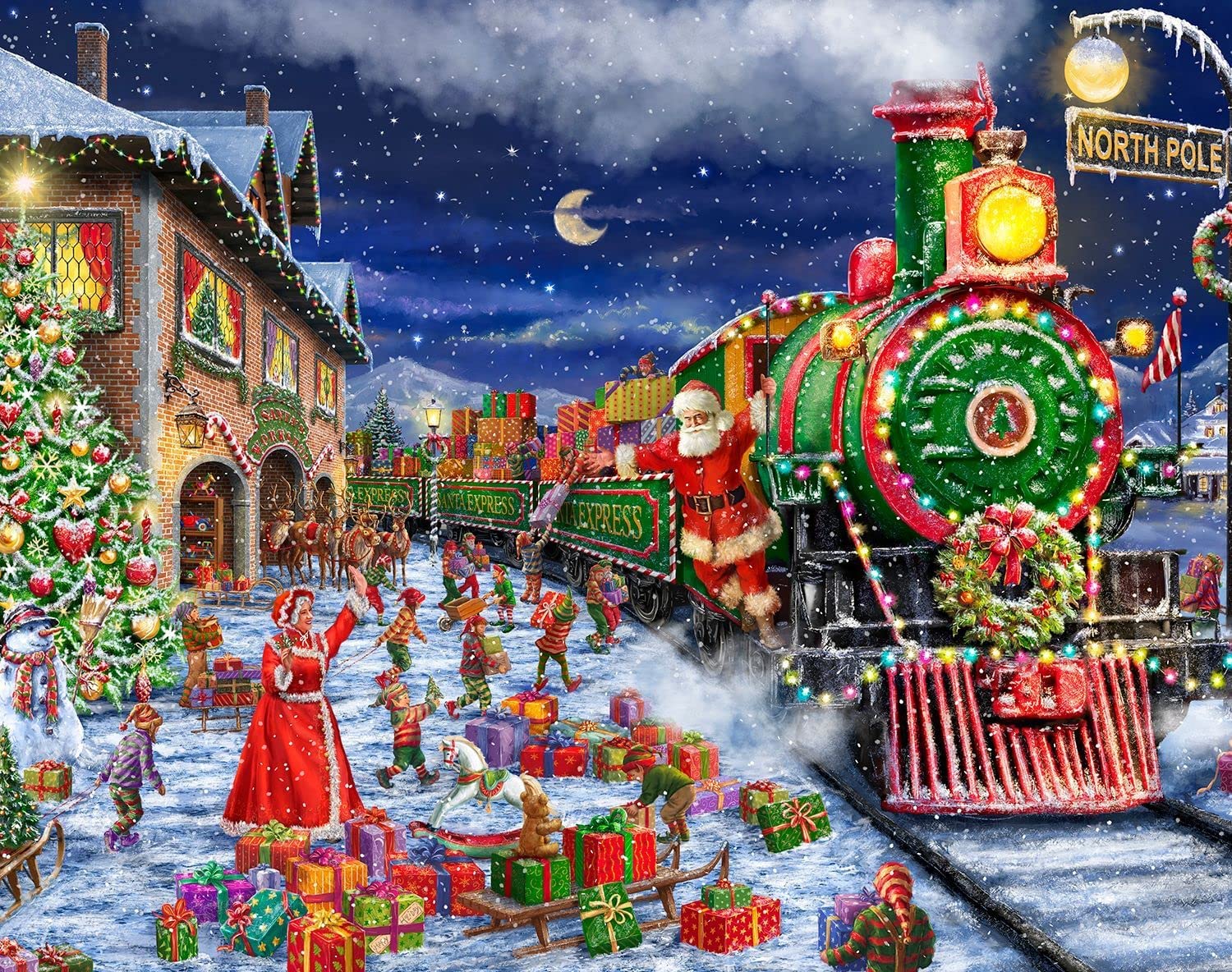 Springbok Santa Express 1000 Piece Jigsaw Puzzle for Adults