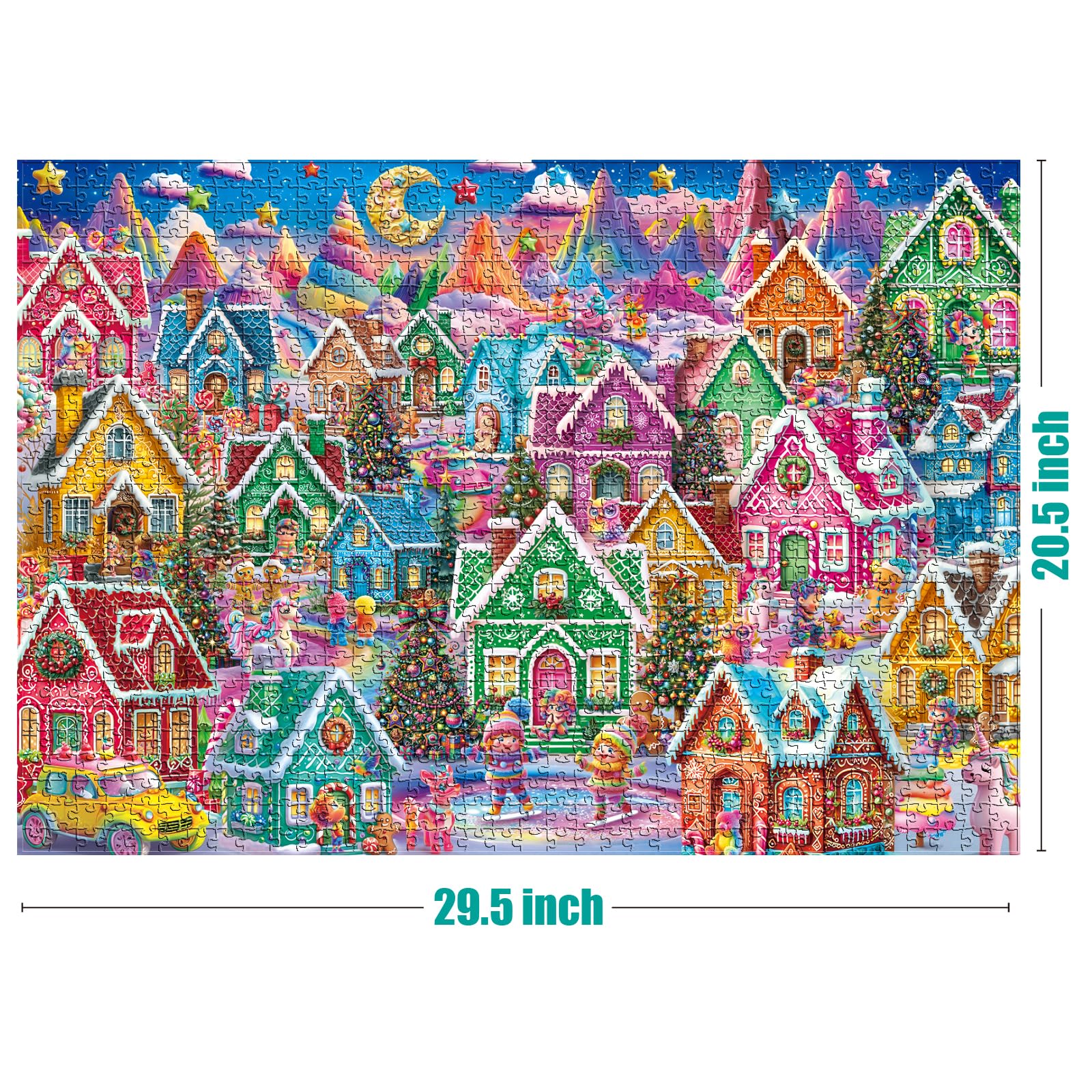Antelope Puzzle Christmas Jigsaw Puzzle 1000 Pieces for Adults - Gingerbread Village Holiday Winter Scene, Relaxing Festive Puzzle Gift for Adults